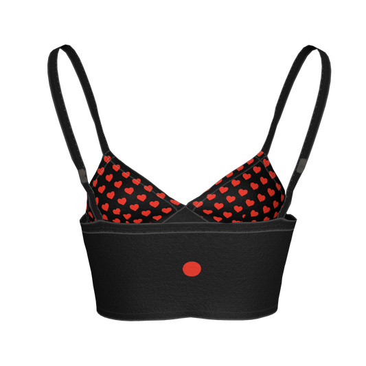 Heart Print Bralette in Lightweight Stretch Cotton Jersey