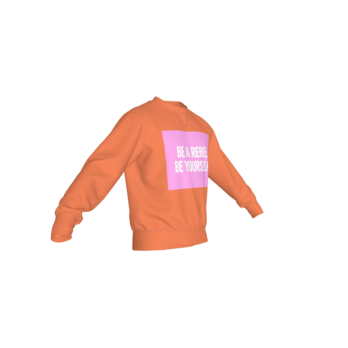 Crew Neck Sweatshirt with Inset V - Heavyweight Cotton French Terry