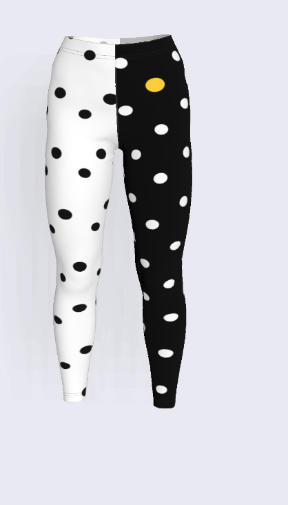 Polka Dot Split Leggings in Lightweight Stretch Cotton Jersey