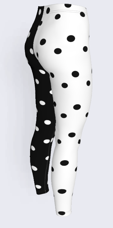 Polka Dot Split Leggings in Lightweight Stretch Cotton Jersey