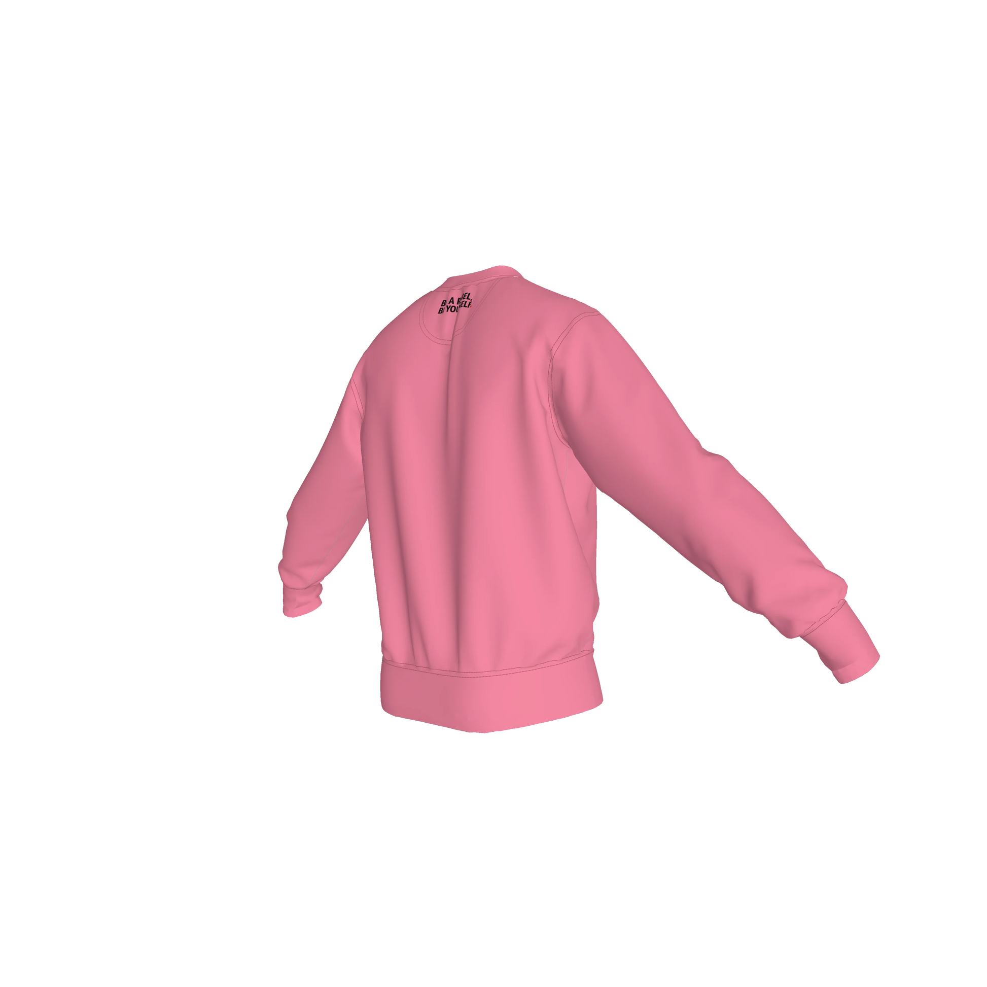 The 'Eddie Roche' Pink White Text Crew Neck Sweatshirt