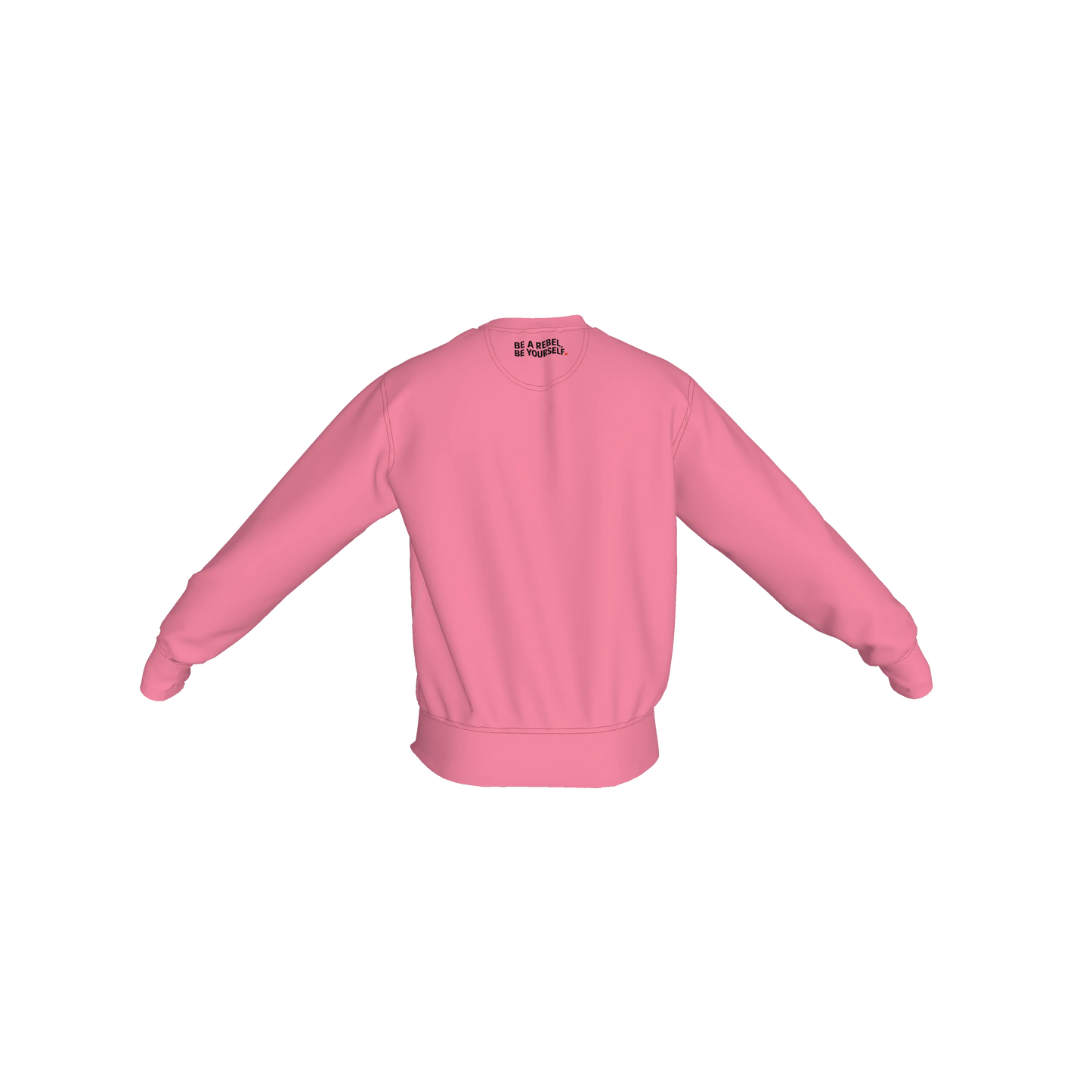 The 'Eddie Roche' Pink White Text Crew Neck Sweatshirt