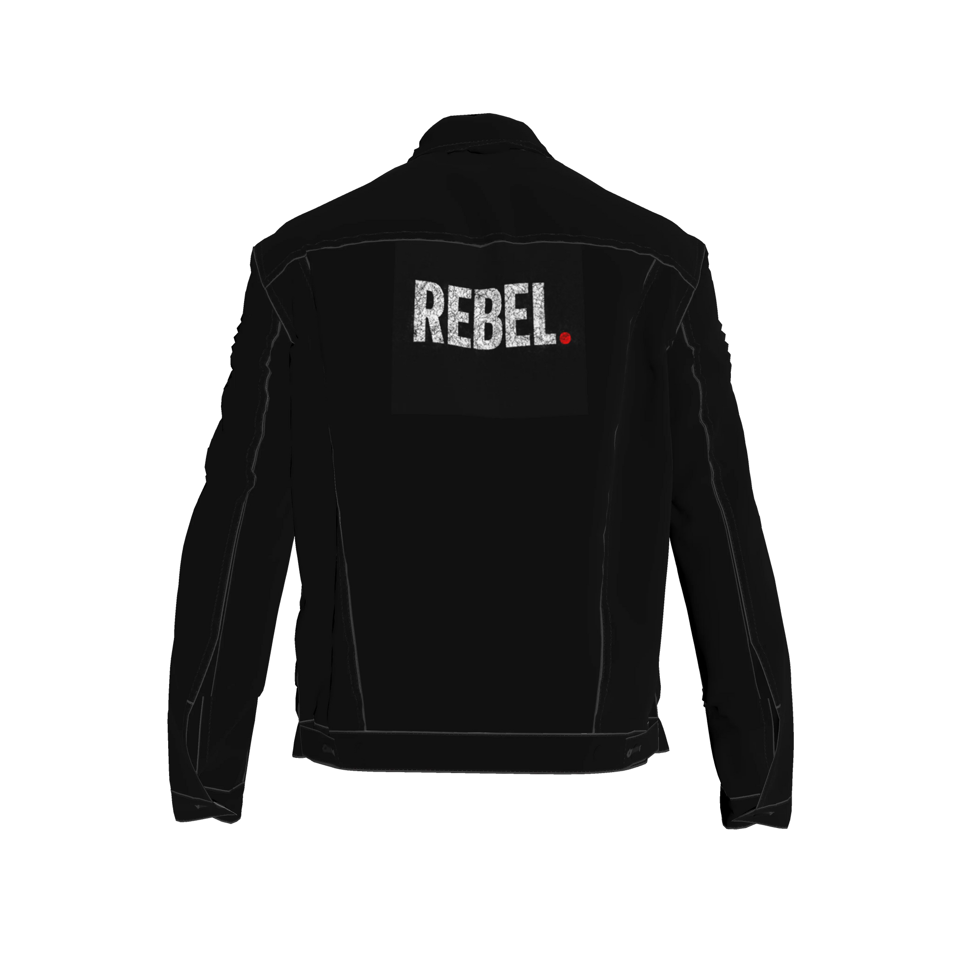 Men's Black Denim Jean Jacket with Back Logo