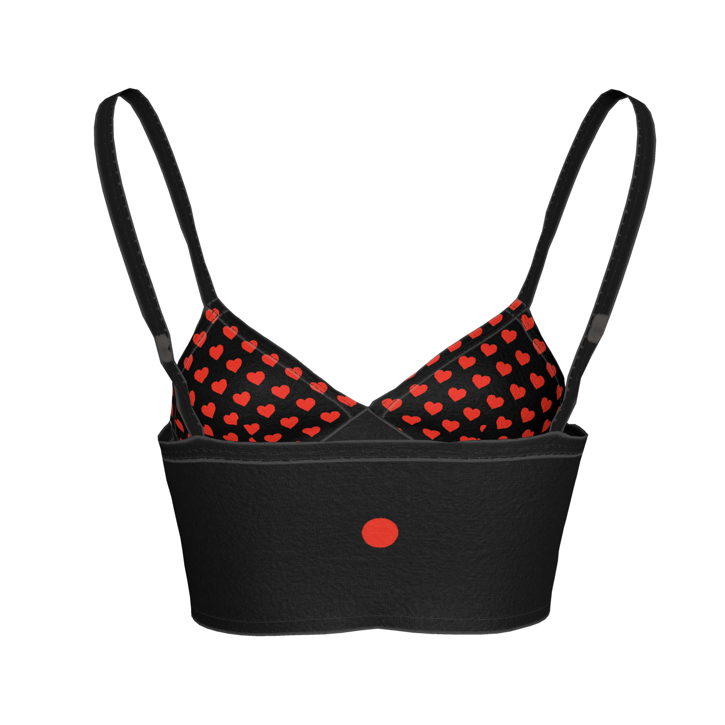 Heart Print Bralette in Lightweight Stretch Cotton Jersey