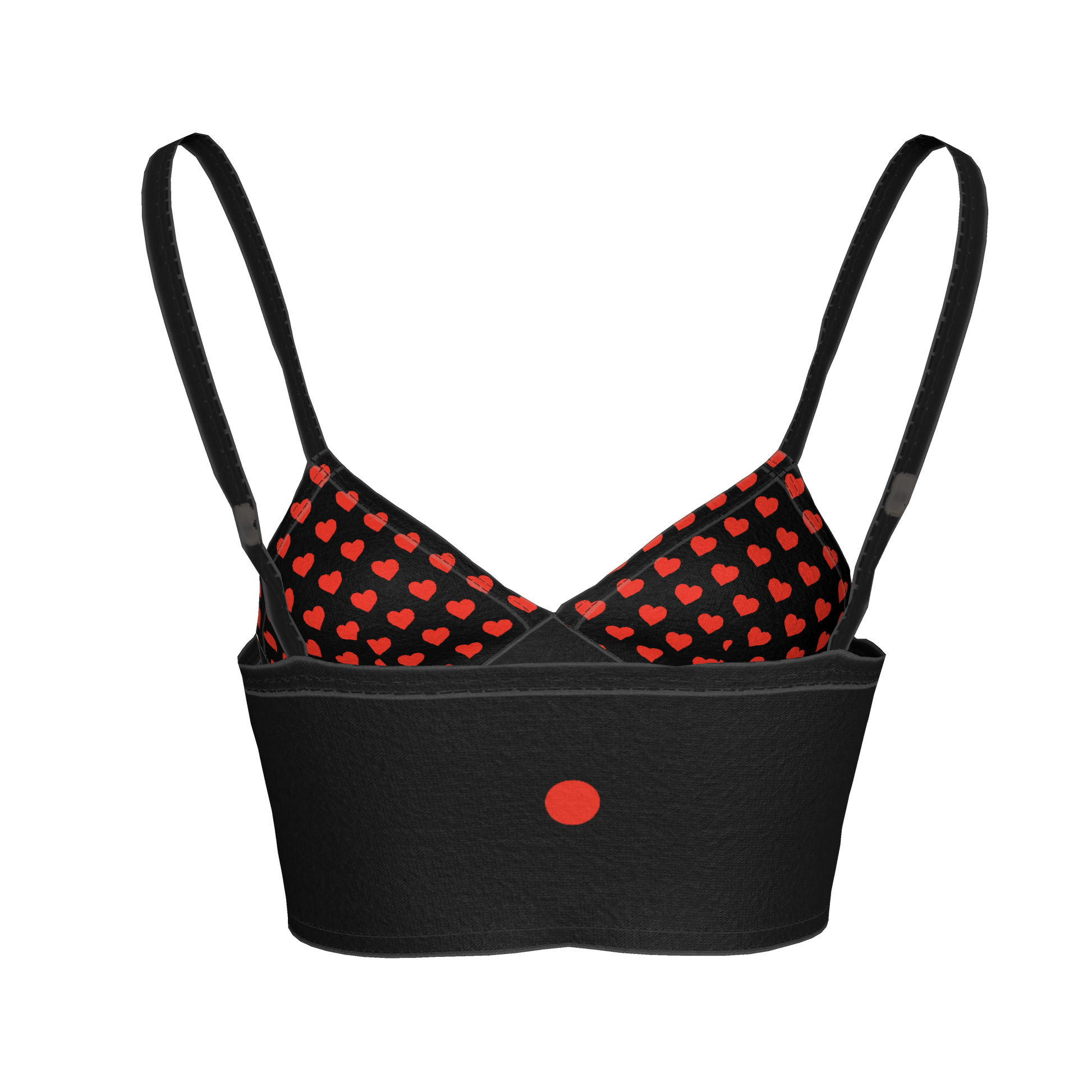 Heart Print Bralette in Lightweight Stretch Cotton Jersey
