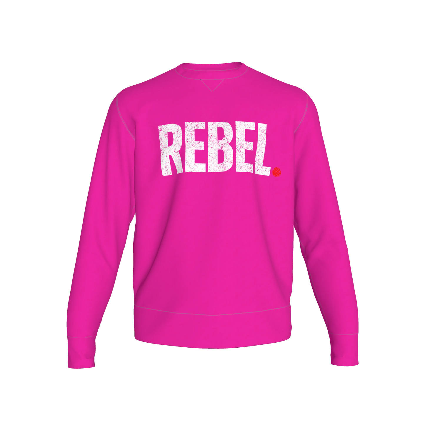 Tailored Crewneck Sweatshirt in Bold Pink "REBEL" Print