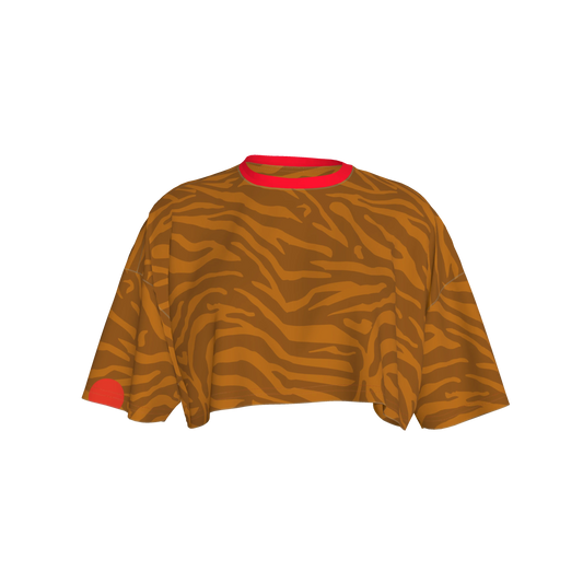 Tiger Stripe Crop T-shirt in Organic Cotton