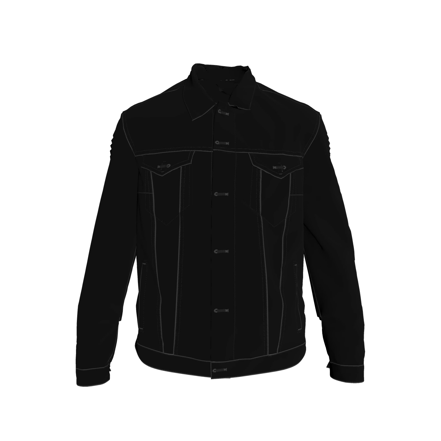 Men's Black Denim Jean Jacket with Back Logo