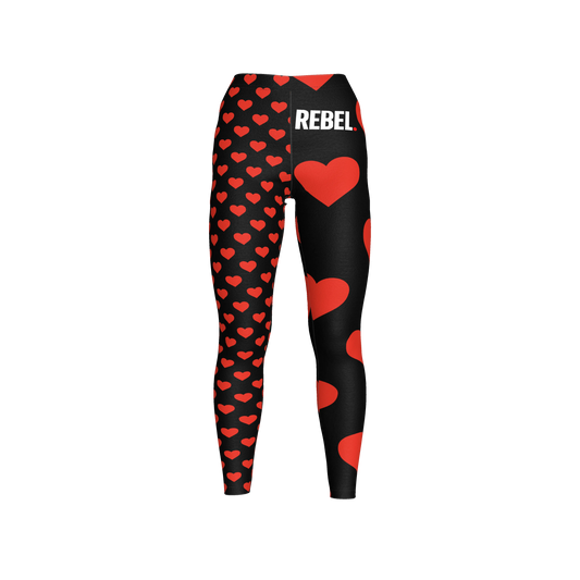 REBEL Heart Print Legging in Lightweight Stretch Cotton Jersey