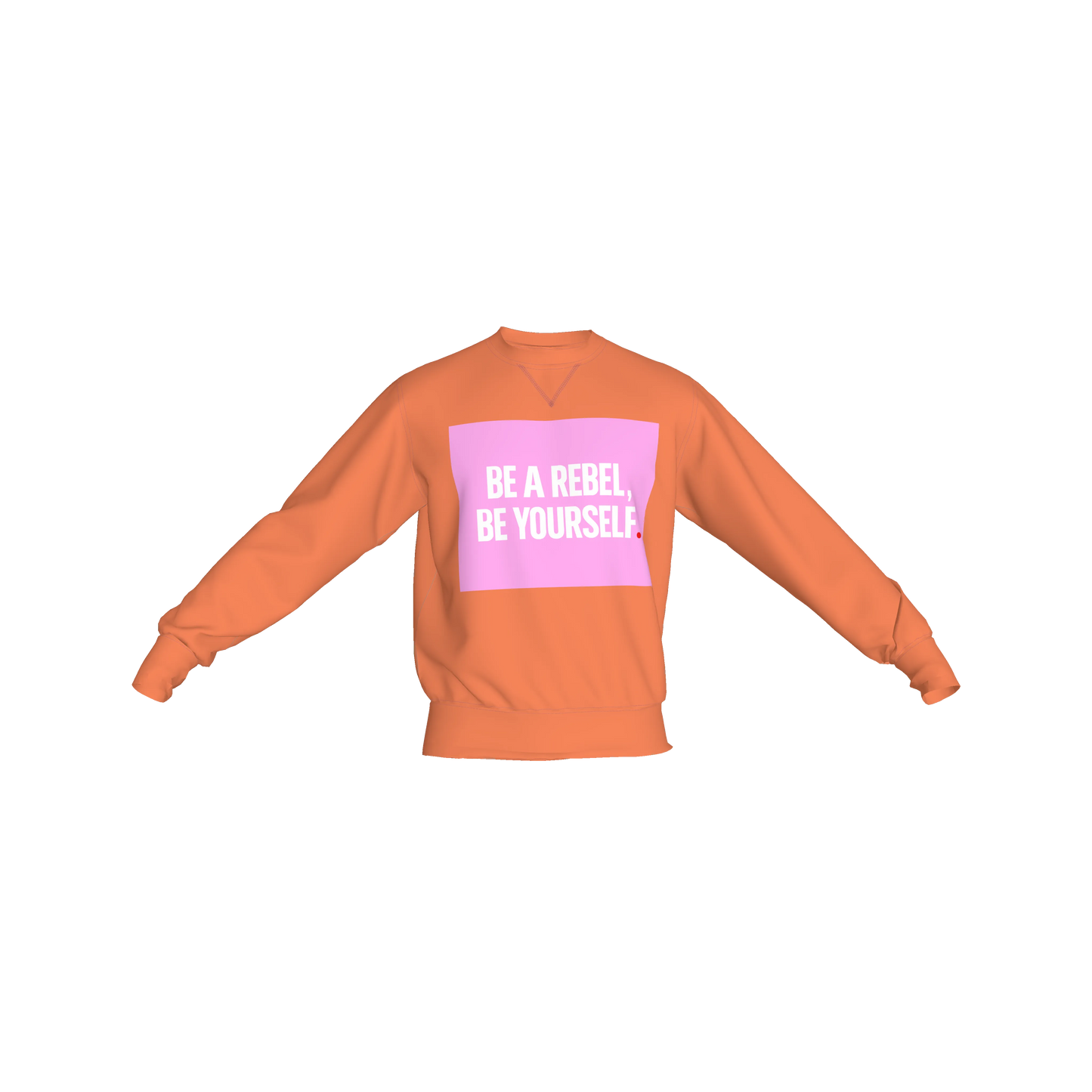 Crew Neck Sweatshirt with Inset V - Heavyweight Cotton French Terry