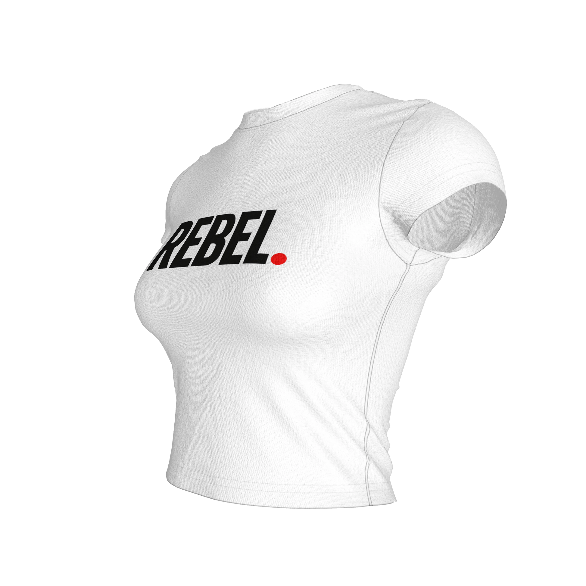 Cropped Baby T-shirt in Lightweight Stretch Cotton Fashion Jersey