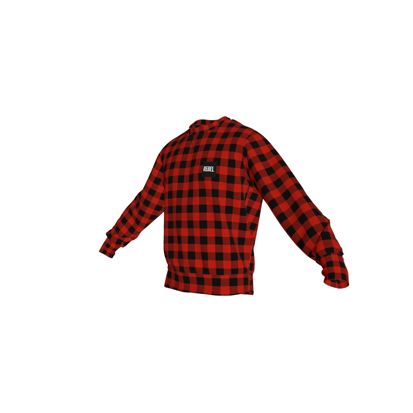 Crew Neck Sweatshirt with Inset V – Buffalo Check