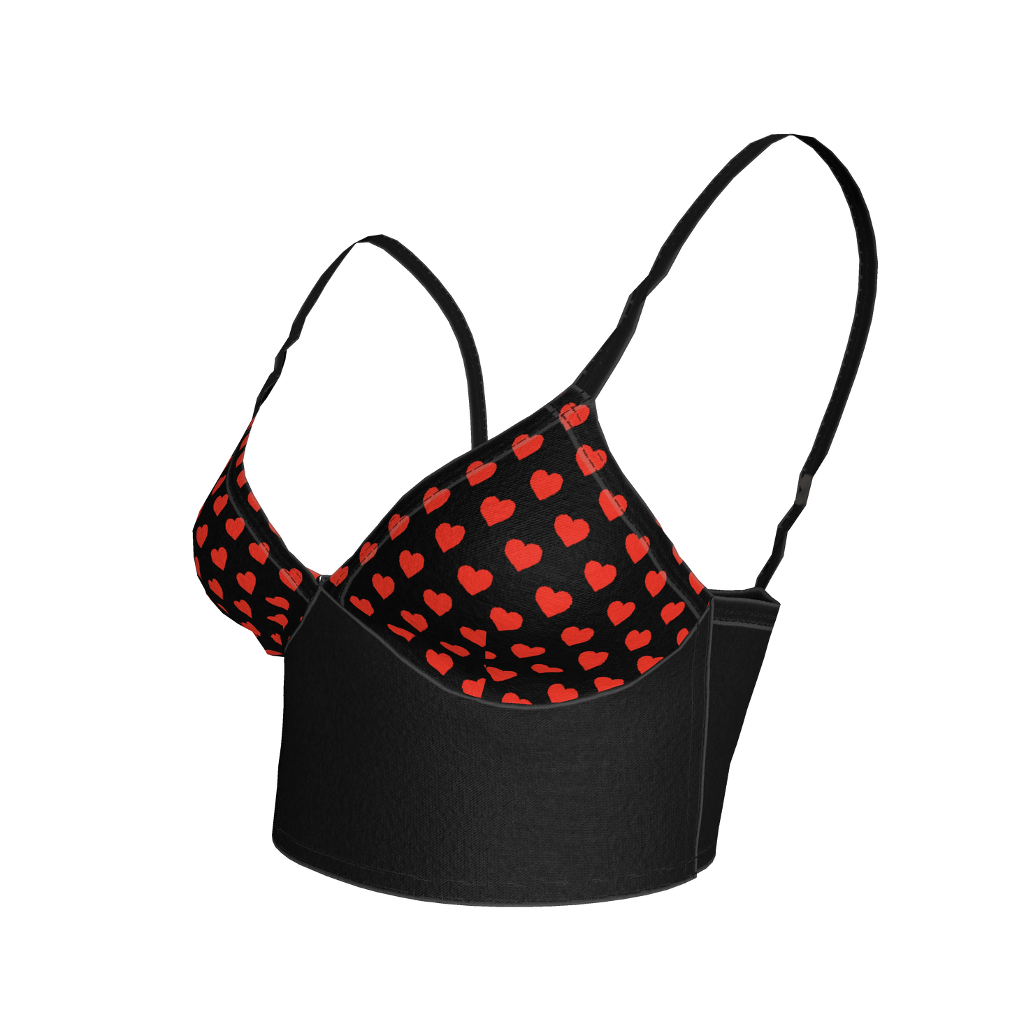 Heart Print Bralette in Lightweight Stretch Cotton Jersey