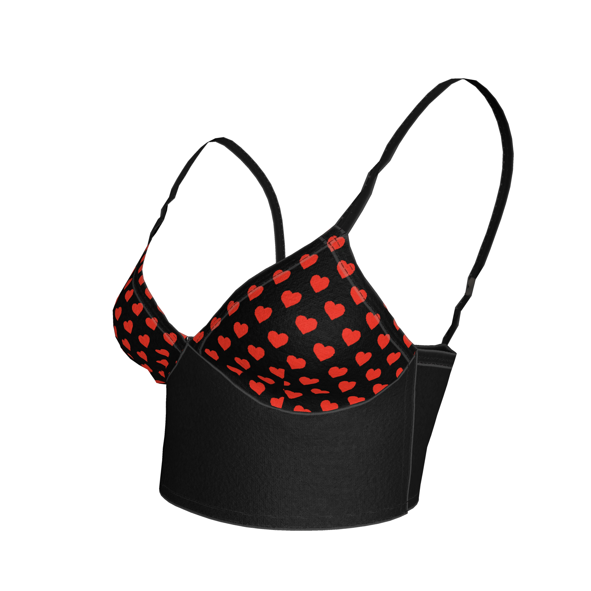 Heart Print Bralette in Lightweight Stretch Cotton Jersey