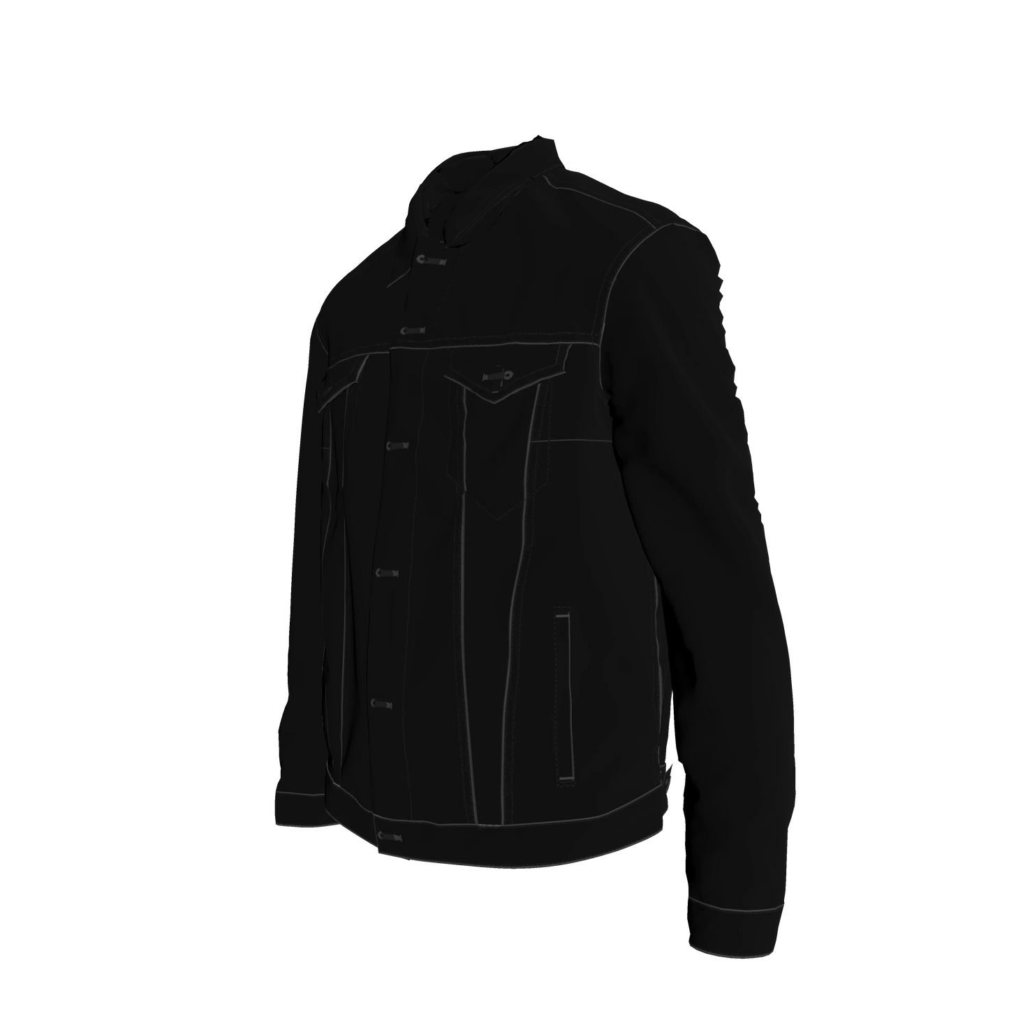 Men's Black Denim Jean Jacket with Back Logo