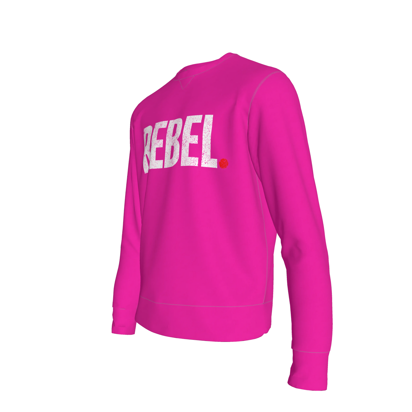 Tailored Crewneck Sweatshirt in Bold Pink "REBEL" Print