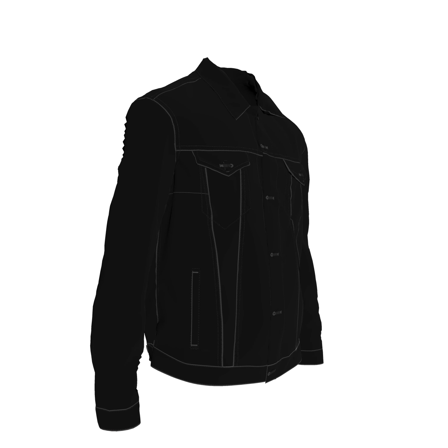 Men's Black Denim Jean Jacket with Back Logo