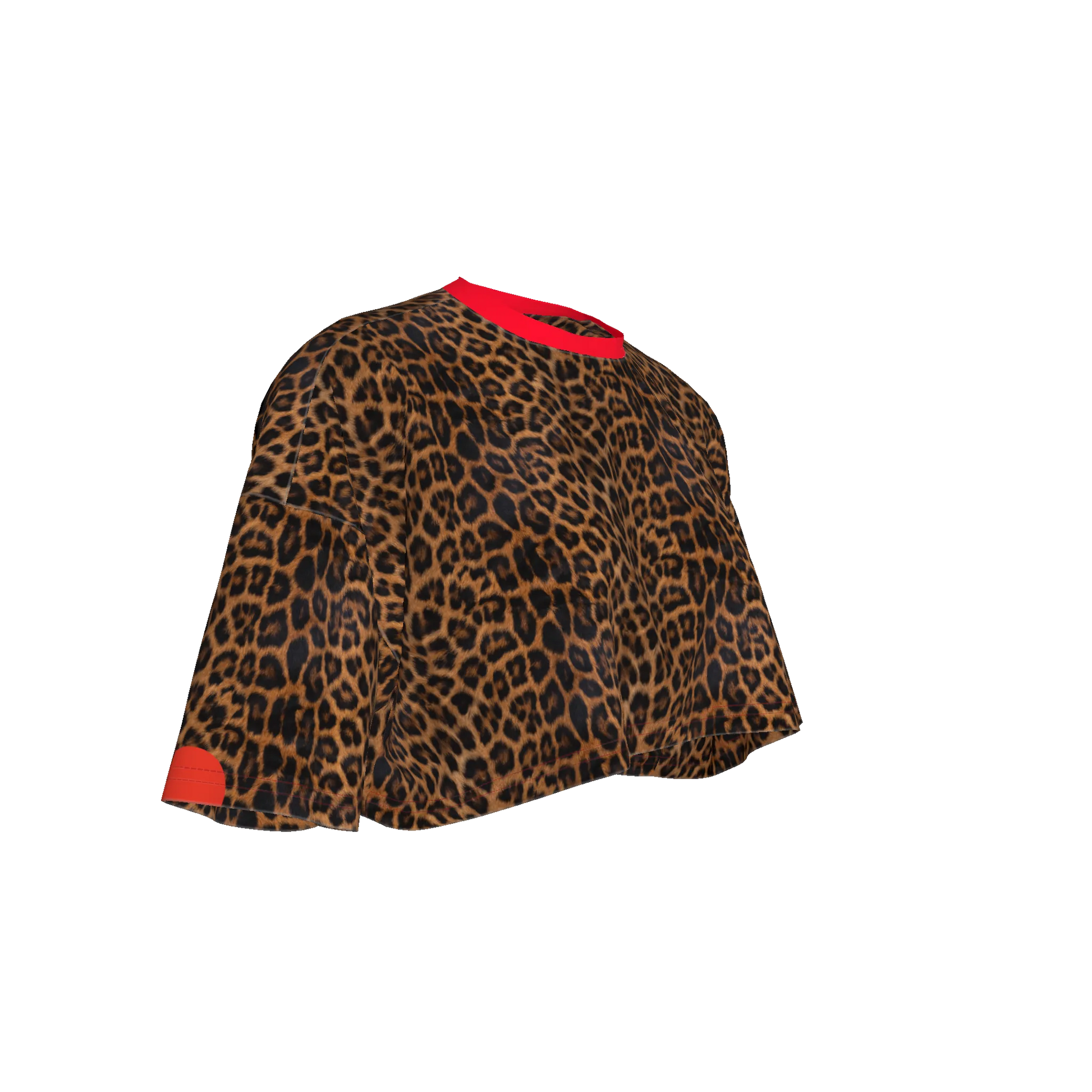 Leopard Print Crop T-shirt in Organic Cotton Jersey